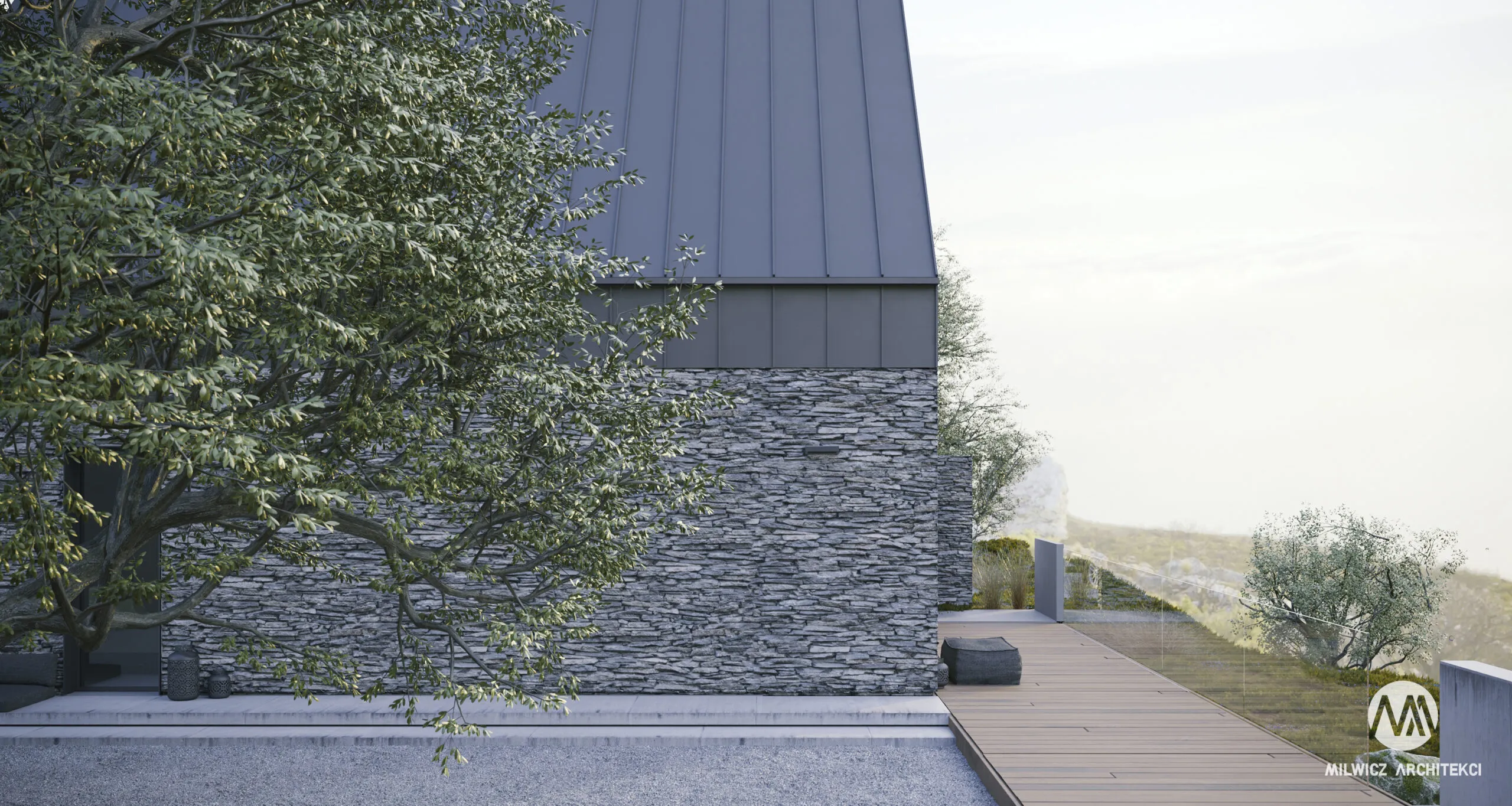 Milwicz architekci - projekt domu D81 - na zewnątrz