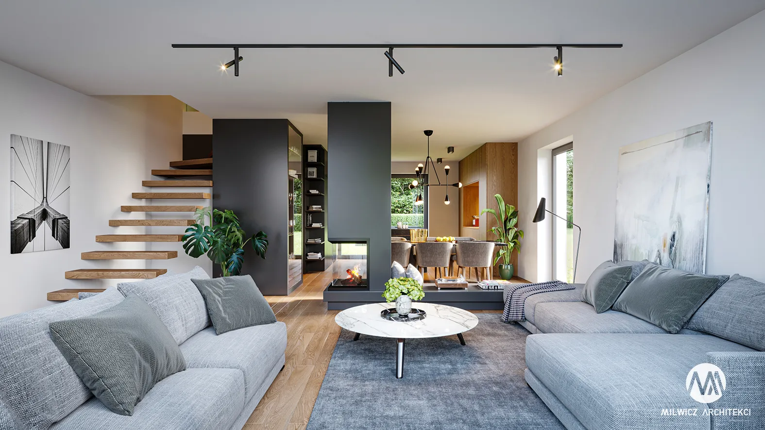Milwicz architekci - projekt domu D82 96 - wnętrze