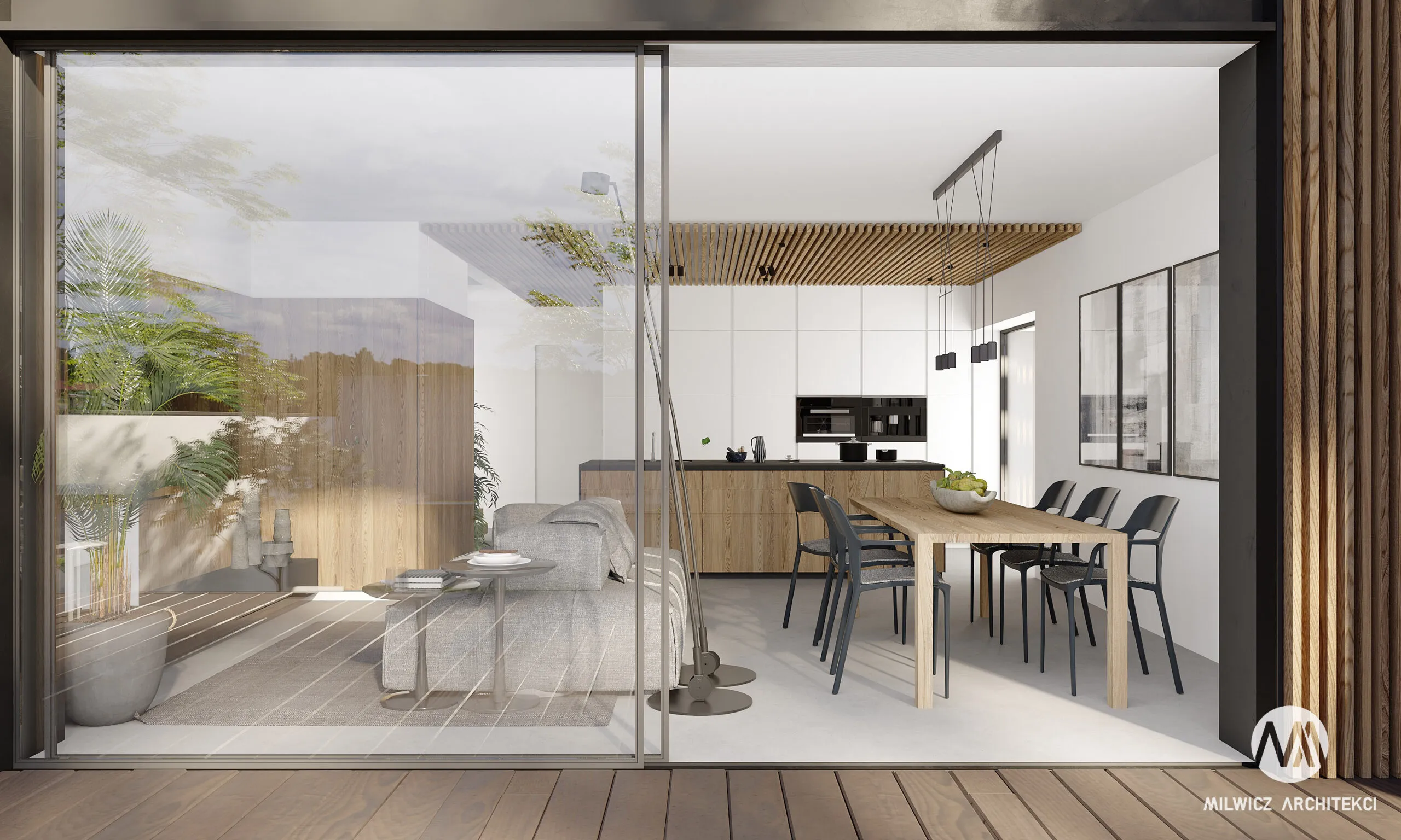 Milwicz architekci - projekt domu D89 104 - kuchnia i jadalnia