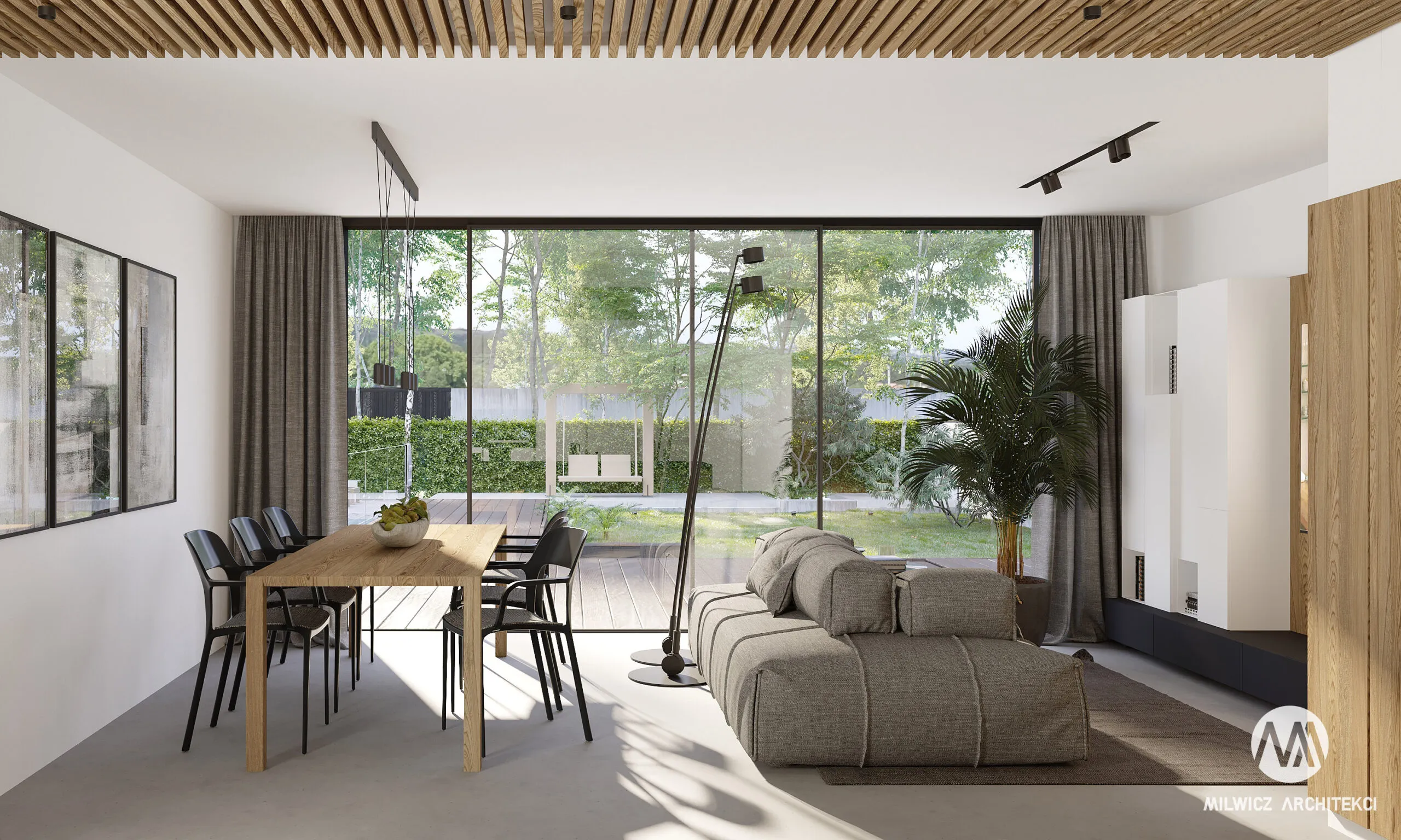 Milwicz architekci - projekt domu D89 104 - wnętrze salon