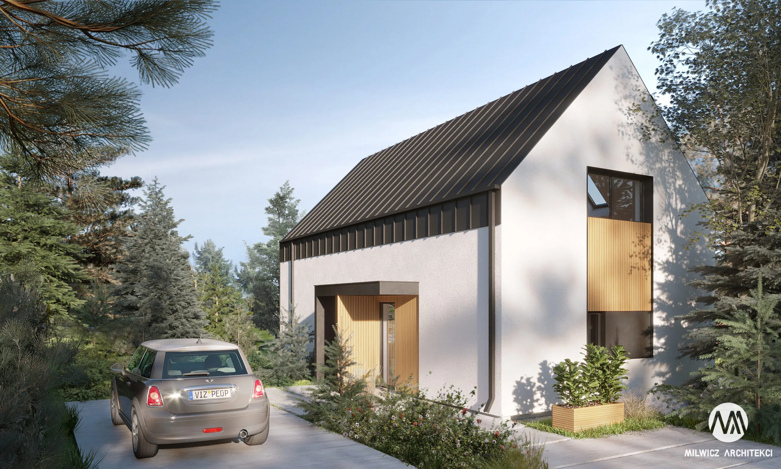 Milwicz architekci - projekt domu D89 - na zewnątrz