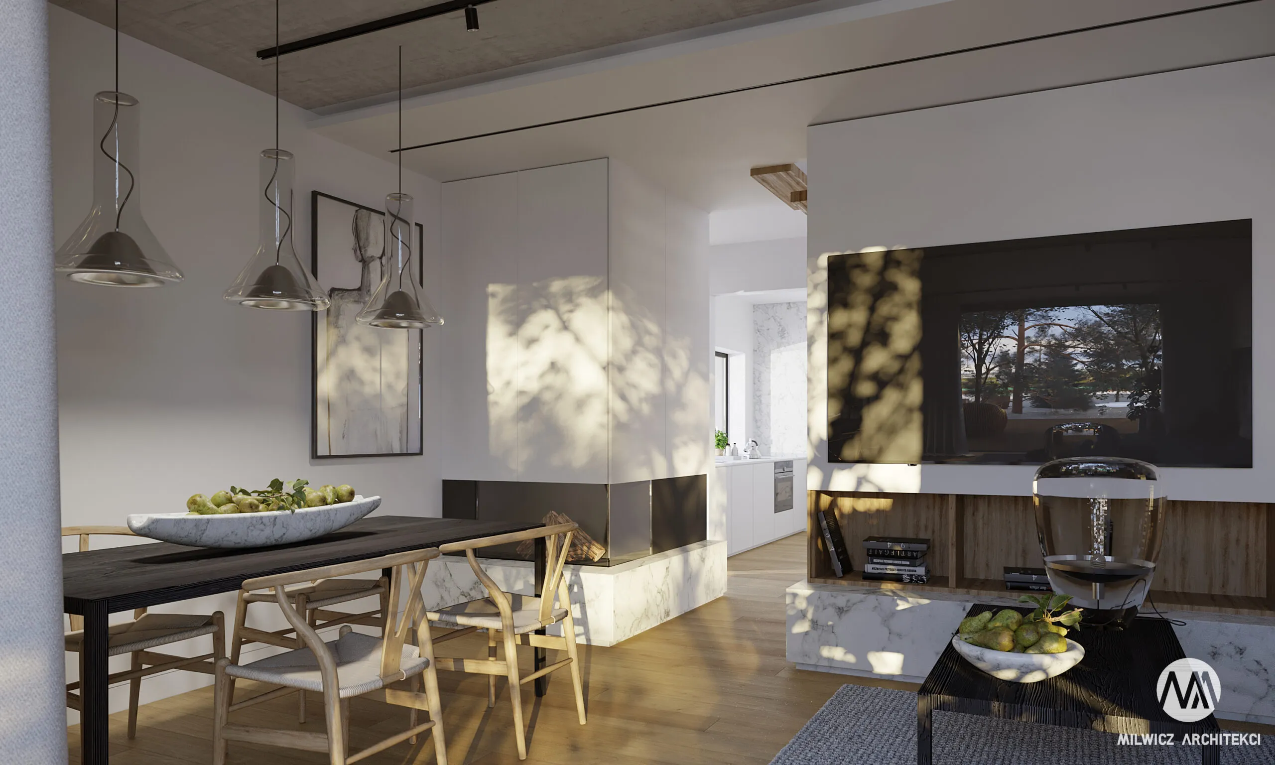 Milwicz architekci - projekt domu D89 - salon
