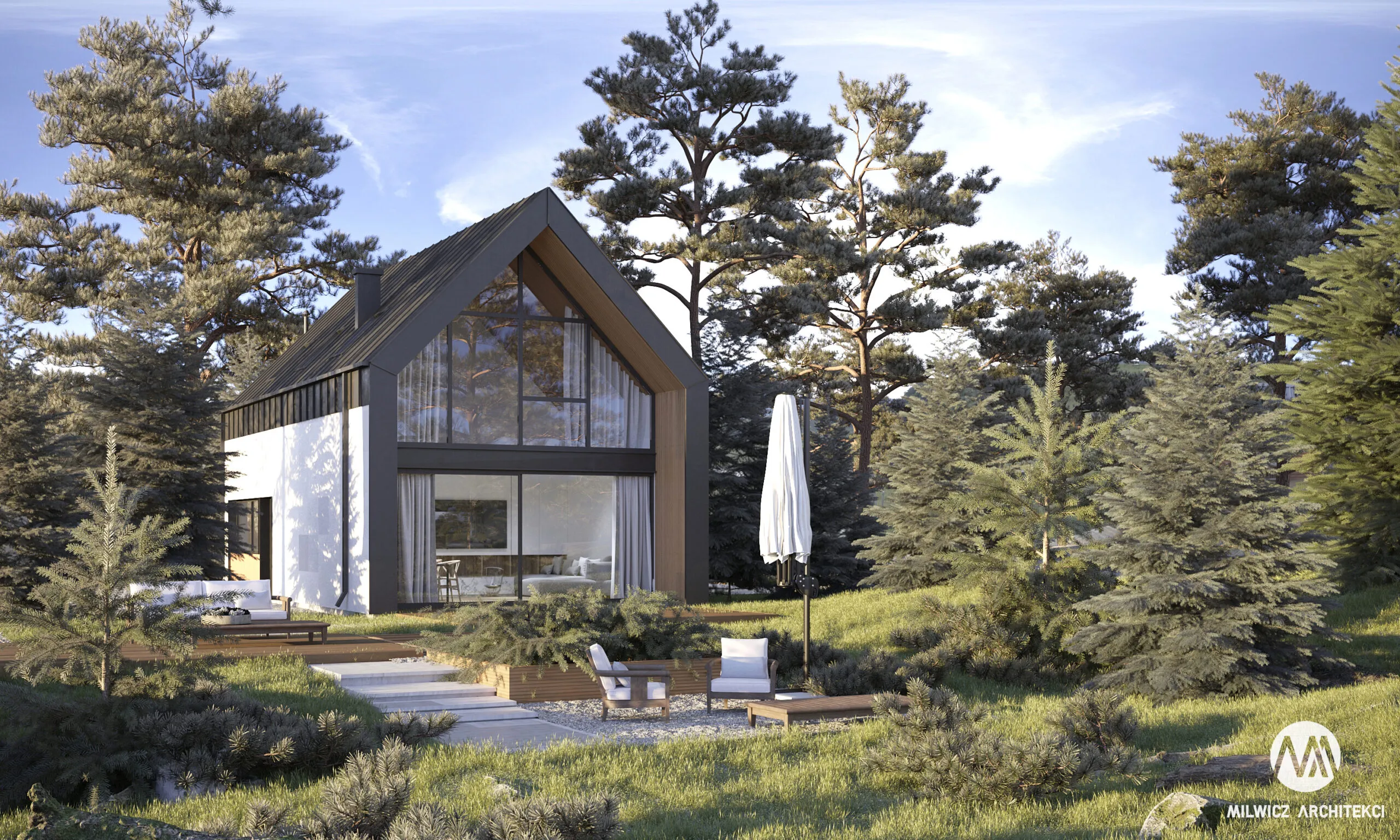 Milwicz architekci - projekt domu D89 - na zewnątrz