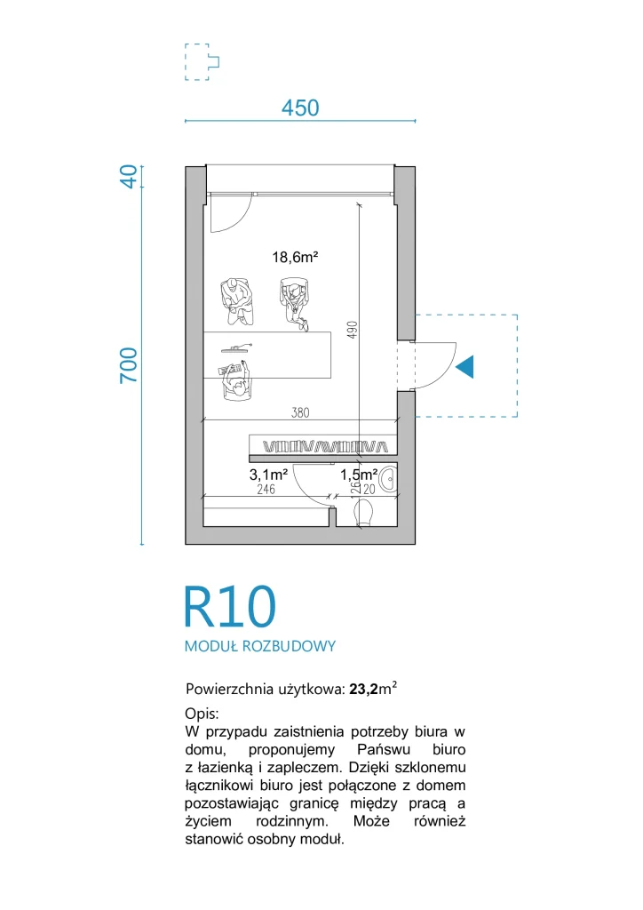 Projekty domów - Milwicz architekci - moduły rozbudowy - R10
