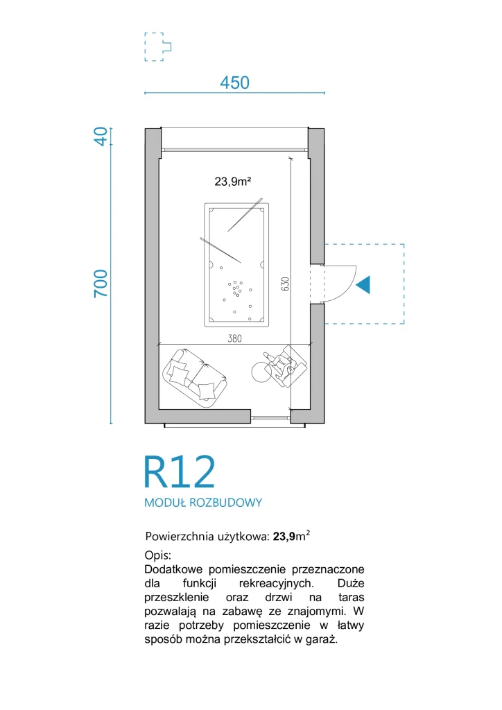 Projekty domów - Milwicz architekci - moduły rozbudowy - R12