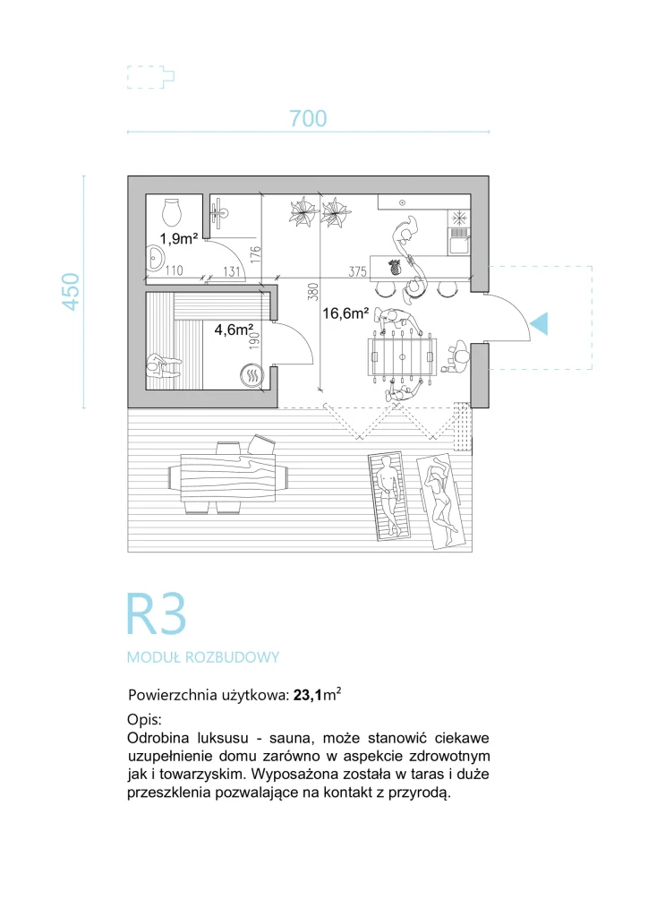 Projekty domów - Milwicz architekci - moduły rozbudowy - R3