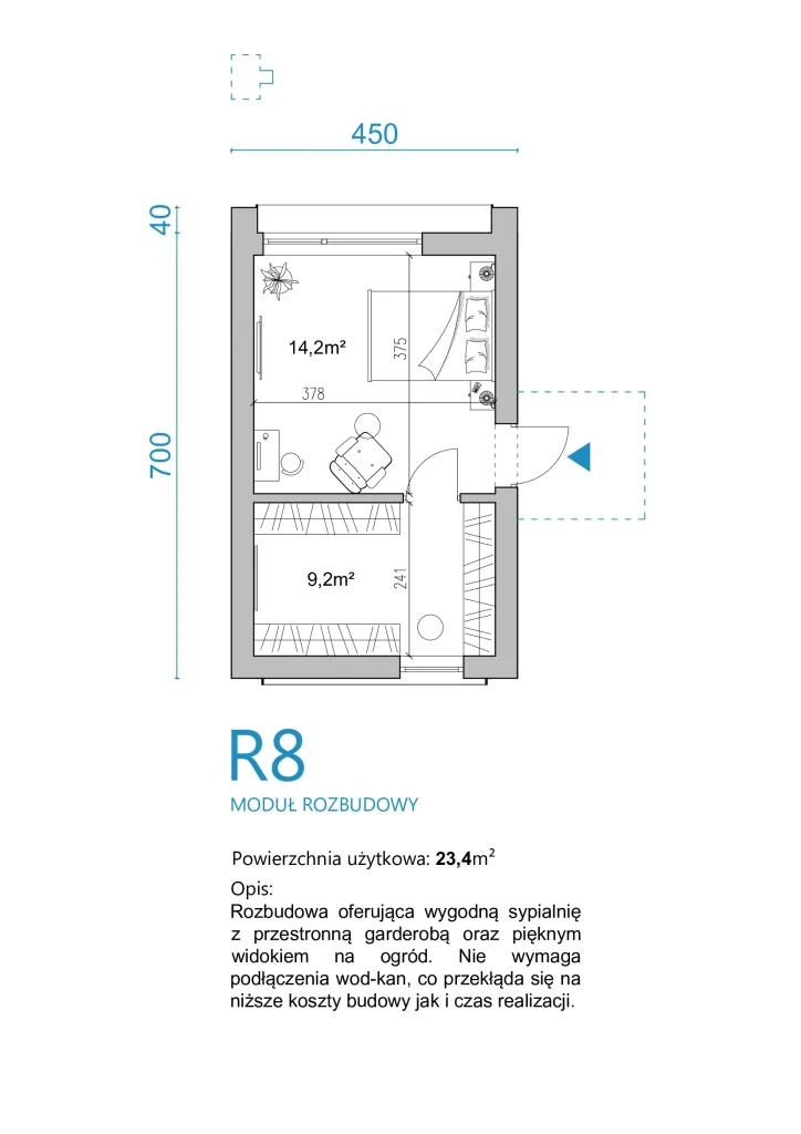 Projekty domów - Milwicz architekci - moduły rozbudowy - R8