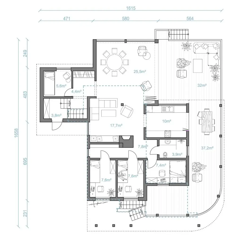 Milwicz Architekci - projekt DNJ 2 - rysunek techniczny