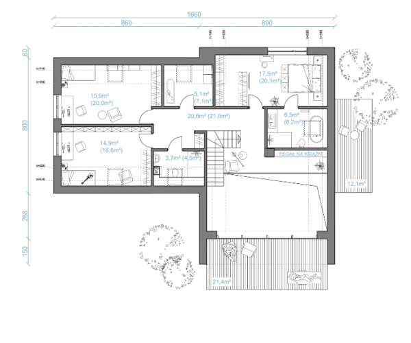 Nowoczesna Stodoła z antresolą - rysunek - Milwicz Architekci.webp