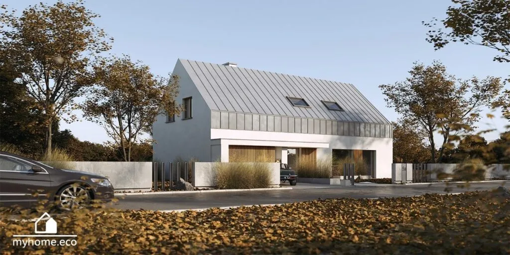 Projekt DOMOV - wersja z garażem - Milwicz Architekci